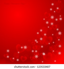 Elegant Valentine's day background with hearts and place for text. Vector Illustration.