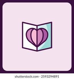 Elegant Valentine's Day Card Design with Heart Shaped Illustration