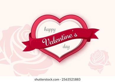 Elegant Valentine's Day Heart Design with Ribbon.