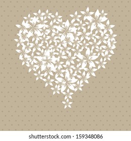 elegant valentine's day invitation with abstract floral heart and place for text