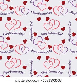 Elegant Valentine's Day seamless pattern. Vector illustration for celebration, party, holiday, invitation and Your project. Modern creative style.