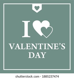 Elegant Valentine's Day simple text banner. Valentine's Day greeting card template with calligraphy, Happy Valentine's Day. Valentine background. Vector illustration