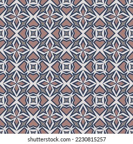 Elegant variegated geometric seamless pattern. Art forms are grouped and arranged in a specific order. Vector image for print, textile, packaging, interior design and your other projects.