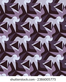 Elegante patrón poligonal variado sin fisuras en tonos fríos. Las formas de arte superpuestas, las rayas, los polígonos, los segmentos se agrupan y organizan en un orden determinado. Vector. 