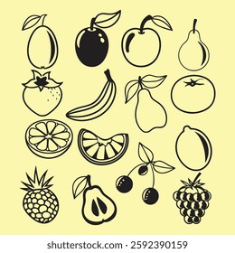
Elegant Various Fruit Icons illustration