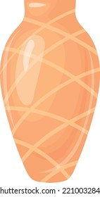 Elegant vase cartoon icon. Ceramic clay pottery isolated on white background