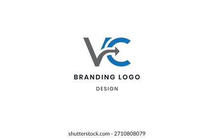 Conceito de design de logotipo inicial de VC elegante