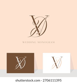 Elegant VD DV monogram wedding logo design, perfect for a couple's special day