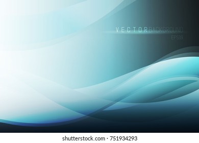 Elegant vector abstract background. Blue abstract wave background. Backdrop in cold colors with light and shadow effect, wavy elements and gradients.