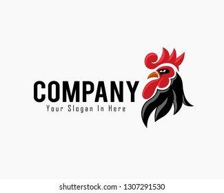 elegant vector angry rooster head logo design inspiration