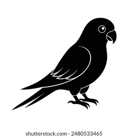 Elegant vector art illustration of a parakeet bird silhouette, perfect for nature and bird enthusiasts. This minimalist design captures the graceful essence of a parakeet, making it an ideal addition.