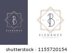 Elegant vector B logo in two color variations. Art Deco style logotype design for luxury company branding. Premium identity design in blue and gold.