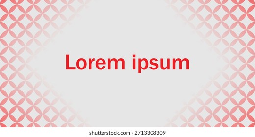 Eleganter Vektorhintergrund mit einer zarten Mischung aus weichem Rot und Weiß oder hellgrau in einem glatten, radialen Farbverlauf. Das Design ist an den Seiten subtil durch ein kompliziertes geometrisches Muster begrenzt.