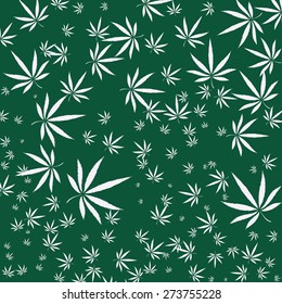 Elegant vector background in abstract style with Cannabis leaves