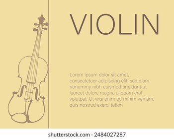 Elegant vector background for banner with violin and place for text. This background is ideal for creating advertising banners, music posters, concert invitations and other creative projects.