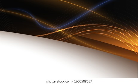 Elegant vector background of blue layers with shadows. Blue lines on a dark background. Dynamic element cover