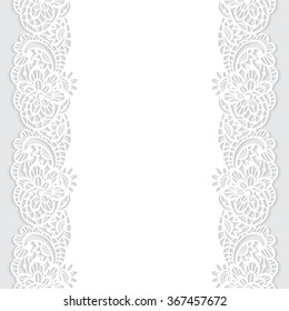 Elegant vector background with borders of floral lace