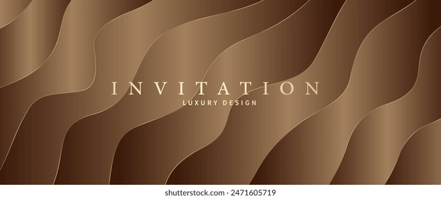 Elegante fondo de Vector con ondas de chocolate y gradiente. Fondo iridiscente 3d de lujo de Premium para tarjetas, invitación, póster, flyer, tarjeta de boda, invitación de lujo, cupón prestigioso, diseño de portada.