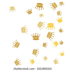 Elegant vector background with colored crowns. Simple gentle template for the card, invitation, printing. Fashionable decoration with beautiful crowns.