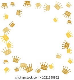 Elegant vector background with colored crowns. Simple gentle template for the card, invitation, printing. Fashionable decoration with beautiful crowns.
