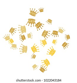 Elegant vector background with colored crowns. Simple gentle template for the card, invitation, printing. Fashionable decoration with beautiful crowns.
