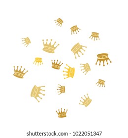 Elegant vector background with colored crowns. Simple gentle template for the card, invitation, printing. Fashionable decoration with beautiful crowns.
