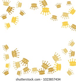 Elegant vector background with colored crowns. Simple gentle template for the card, invitation, printing. Fashionable decoration with beautiful crowns.

