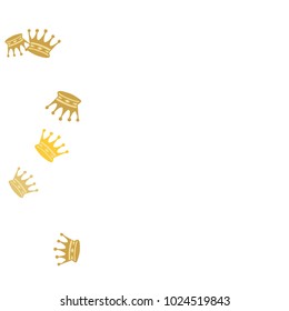 Elegant vector background with colored crowns. Simple gentle template for the card, invitation, printing. Fashionable decoration with beautiful crowns.
