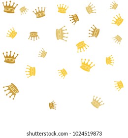 Elegant vector background with colored crowns. Simple gentle template for the card, invitation, printing. Fashionable decoration with beautiful crowns.
