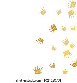 Elegant vector background with colored crowns. Simple gentle template for the card, invitation, printing. Fashionable decoration with beautiful crowns.
