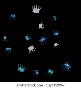 Elegant vector background with colored crowns. Simple gentle template for the card, invitation, printing. Fashionable decoration with beautiful crowns.
