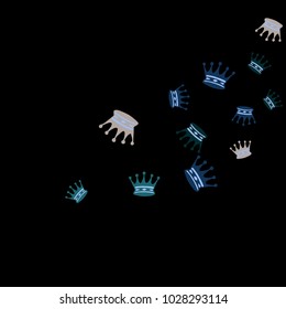 Elegant vector background with colored crowns. Simple gentle template for the card, invitation, printing. Fashionable decoration with beautiful crowns.
