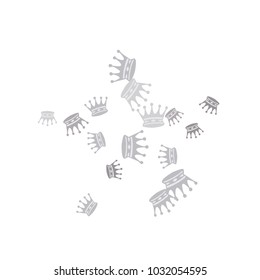 Elegant vector background with colored crowns. Simple gentle template for the card, invitation, printing. Fashionable decoration with beautiful crowns.