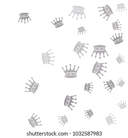 Elegant vector background with colored crowns. Simple gentle template for the card, invitation, printing. Fashionable decoration with beautiful crowns.