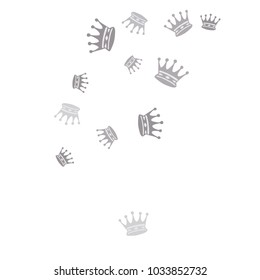 Elegant vector background with colored crowns. Simple gentle template for the card, invitation, printing. Fashionable decoration with beautiful crowns.
