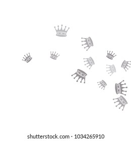 Elegant vector background with colored crowns. Simple gentle template for the card, invitation, printing. Fashionable decoration with beautiful crowns.
