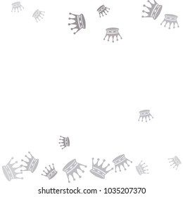 Elegant vector background with colored crowns. Simple gentle template for the card, invitation, printing. Fashionable decoration with beautiful crowns.
