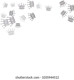 Elegant vector background with colored crowns. Simple gentle template for the card, invitation, printing. Fashionable decoration with beautiful crowns.
