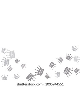 Elegant vector background with colored crowns. Simple gentle template for the card, invitation, printing. Fashionable decoration with beautiful crowns.
