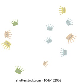 Elegant vector background with colored crowns. Simple gentle template for the card, invitation, printing. Fashionable decoration with beautiful crowns.
