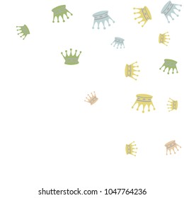 Elegant vector background with colored crowns. Simple gentle template for the card, invitation, printing. Fashionable decoration with beautiful crowns.
