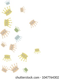 Elegant vector background with colored crowns. Simple gentle template for the card, invitation, printing. Fashionable decoration with beautiful crowns.
