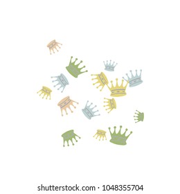 Elegant vector background with colored crowns. Simple gentle template for the card, invitation, printing. Fashionable decoration with beautiful crowns.

