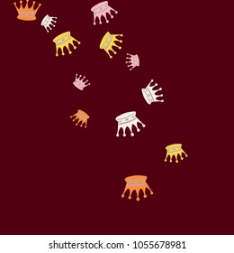 Elegant vector background with colored crowns. Simple gentle template for the card, invitation, printing. Fashionable decoration with beautiful crowns.
