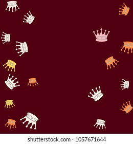 Elegant vector background with colored crowns. Simple gentle template for the card, invitation, printing. Fashionable decoration with beautiful crowns.

