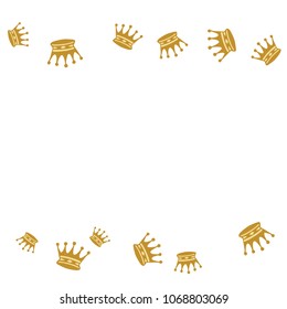 Elegant vector background with colored crowns. Simple gentle template for the card, invitation, printing. Fashionable decoration with beautiful crowns.
