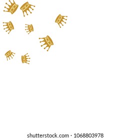 Elegant vector background with colored crowns. Simple gentle template for the card, invitation, printing. Fashionable decoration with beautiful crowns.
