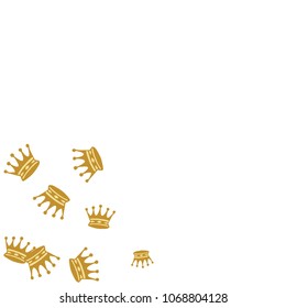 Elegant vector background with colored crowns. Simple gentle template for the card, invitation, printing. Fashionable decoration with beautiful crowns.

