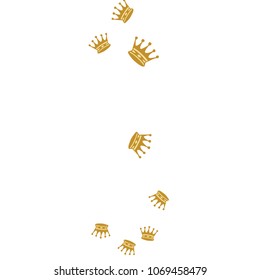 Elegant vector background with colored crowns. Simple gentle template for the card, invitation, printing. Fashionable decoration with beautiful crowns.
