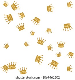 Elegant vector background with colored crowns. Simple gentle template for the card, invitation, printing. Fashionable decoration with beautiful crowns.
